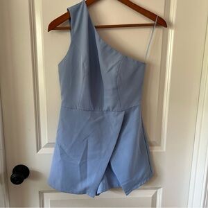 Idem Ditto One-Shoulder Light Blue Romper